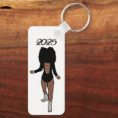 Majorette/ Dancer Sleutelhanger Black Silver Tiger (Achterkant)