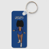 Majorette/ Dancer Sleutelhanger Blue Silver Tiger (Achterkant)