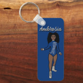 Majorette/ Dancer Sleutelhanger Blue Silver Tiger (Voorkant)