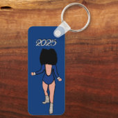 Majorette/ Dancer Sleutelhanger Blue Silver Tiger (Achterkant)