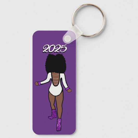 Majorette / Dancer Sleutelhanger Paarse Tijger A (Achterkant)