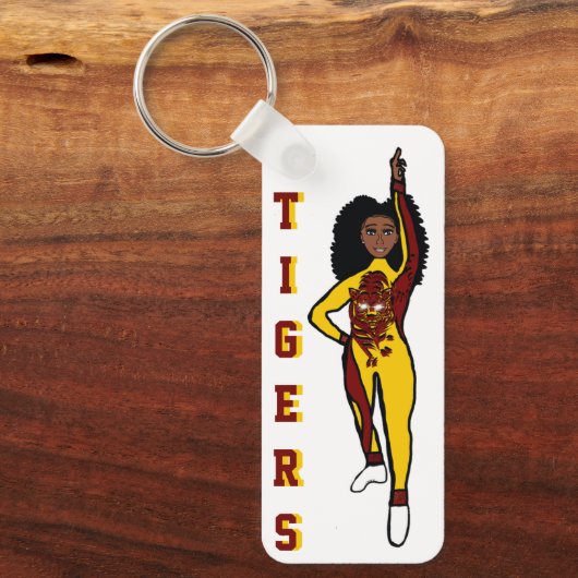 Majorette/ Dancer Sleutelhanger Yellow Maroon Tige (Voorkant)