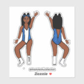 Majorette / Dancer Stickers Blauw Vonk #1 (Vel)