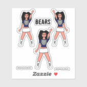Majorette / Dancer Stickers Blauw Zilver Beer B (Vel)
