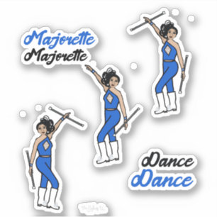 Majorette/Dancer Stickers Blue Diamond