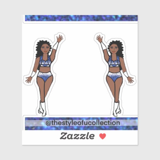 Majorette / Dancer Stickers Blue Sparkle (Vel)