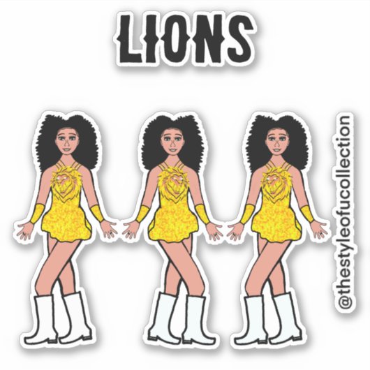 Majorette / Dancer Stickers Gold Lion B (Voorkant)