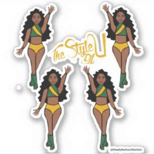 Majorette / Dancer Stickers Groen & Geel