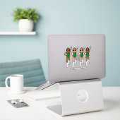 Majorette / Dancer Stickers Groene Fringe (Laptop op bureau)