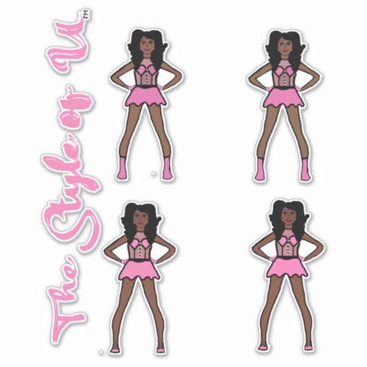 Majorette / Dancer Stickers Katoen Snoep 3 (Voorkant)