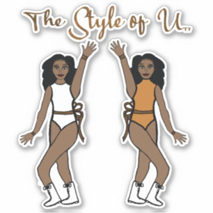 Majorette/Dancer Stickers Leopard Ribbon
