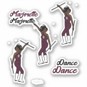 Majorette/Dancer Stickers Mahogany