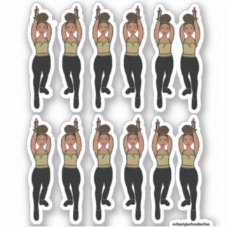 Majorette / Dancer Stickers Mint Zwart