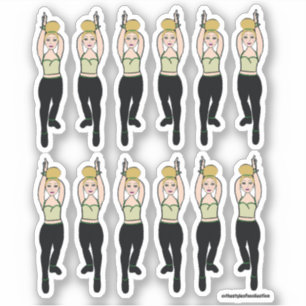 Majorette / Dancer Stickers Mint Zwart 2