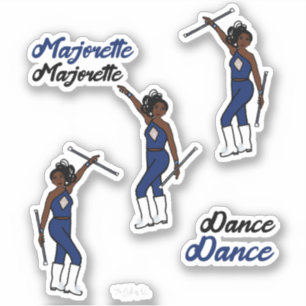 Majorette/Dancer Stickers Navy Diamond