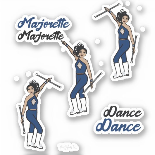 Majorette/Dancer Stickers Navy Diamond 2 (Voorkant)