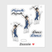 Majorette/Dancer Stickers Navy Diamond 2 (Vel)