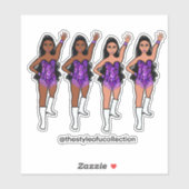 Majorette / Dancer Stickers Paarse Fringe (Vel)