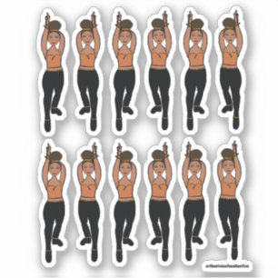 Majorette / Dancer Stickers Peach Zwart