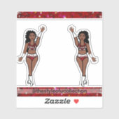 Majorette / Dancer Stickers Red Sparkle (Vel)