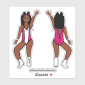 Majorette / Dancer Stickers Roze Vonk #1 (Vel)