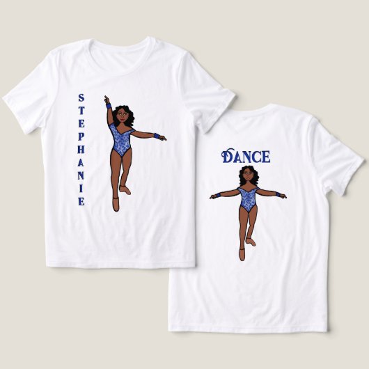Majorette/ Dancer T-shirt Blue Animal (Ontwerp Voorkant & Achterkant)