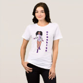 Majorette/ Dancer T-shirt Witte Paarse Tijger B (Voorkant volledig)