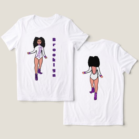 Majorette/ Dancer T-shirt Witte Paarse Tijger B (Ontwerp Voorkant & Achterkant)