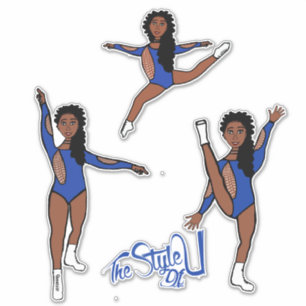 Majorette / Dancer Tri Pose Blauw Sticker