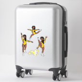 Majorette / Dancer Tri Pose Geel Sticker (Koffer)