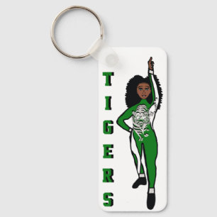 Majorette/ Danser Sleutelhanger Groen Wit Tijger A