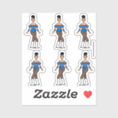 Majorette/ Danser Stickers Blauwe Stenen B (Vel)