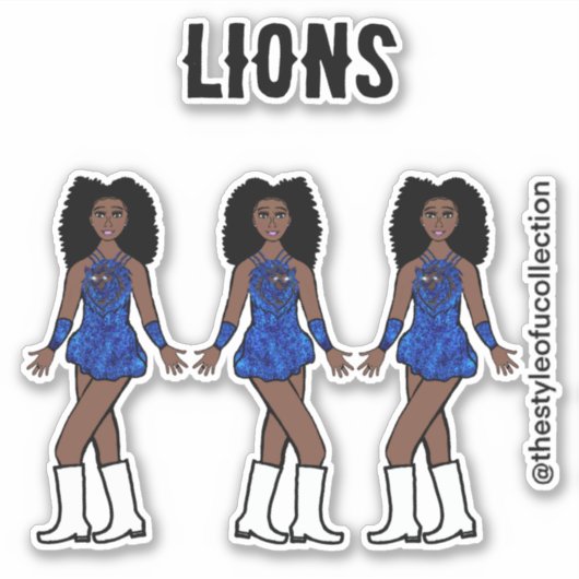 Majorette / Danser Stickers Sapphire Lion A (Voorkant)