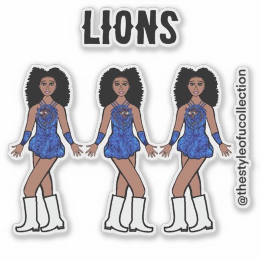 Majorette / Danser Stickers Sapphire Lion C (Voorkant)