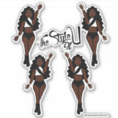 Majorette / Danser Stickers Zwart & Wit A (Voorkant)