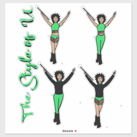 Majorette / Danseuse Changer Rapide Stickers Fring (Feuille)