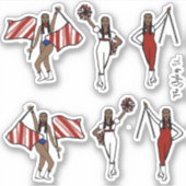 Majorette / Danseuse / Cheval / Stickers Drapeau R (Devant)
