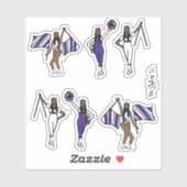 Majorette / Danseuse / Cheval / Stickers Drapeau v (Feuille)
