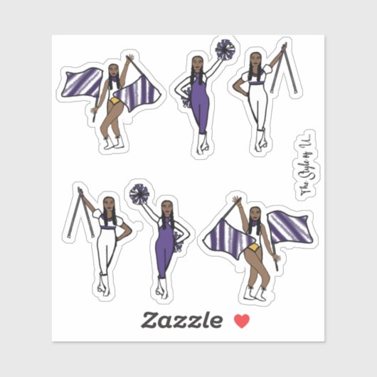 Majorette / Danseuse / Cheval / Stickers Drapeau v (Feuille)
