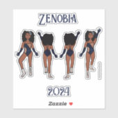 Majorette personnalisée / Stickers danseuse Indigo (Feuille)