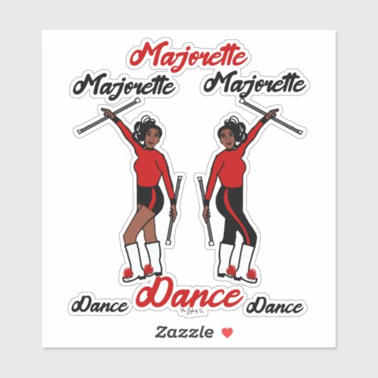Majorette Stickers (Black Red 2) (Vel)