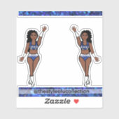 Majorette / Stickers Danseuse Bleu étincelle (Feuille)