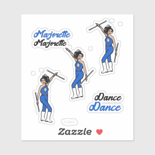 Majorette / Stickers Danseuse Diamant Bleu (Feuille)