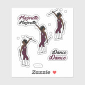 Majorette / Stickers Danseuse en acajou (Feuille)