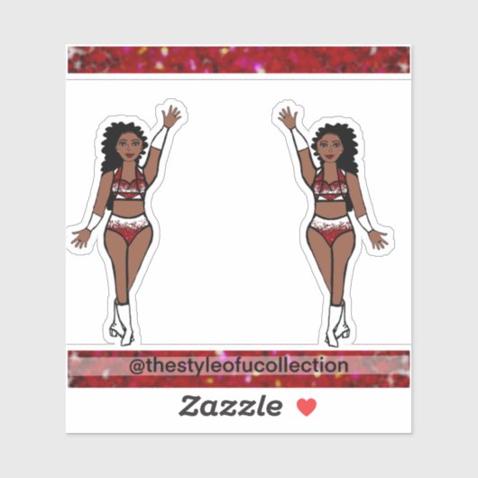 Majorette / Stickers Danseuse Éperche rouge (Feuille)
