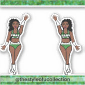 Majorette / Stickers Danseuse Éperche verte (Devant)
