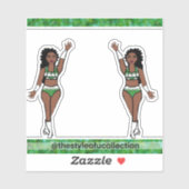 Majorette / Stickers Danseuse Éperche verte (Feuille)