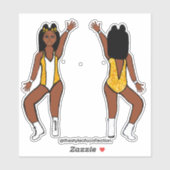 Majorette / Stickers danseuse Étincelle jaune (Feuille)