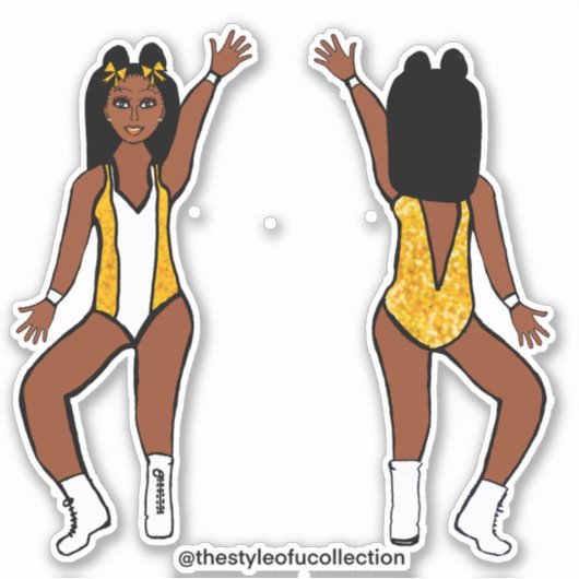 Majorette / Stickers danseuse Étincelle jaune (Devant)