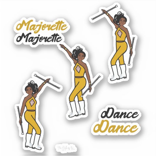 Majorette / Stickers Danseuse Gold Diamant 3 (Devant)